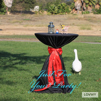 LOVWY Polyester Black Cocktail Tablecloth For Outdoor Party