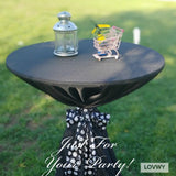 LOVWY Polyester Black Cocktail Tablecloth For Outdoor Party