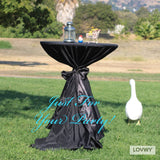 LOVWY Polyester Black Cocktail Tablecloth For Outdoor Party