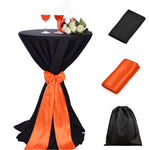 LOVWY Cocktail Table Cover Copy of LOVWY 2 FT / 2.5 FT Black Cocktail Tablecloth + Lime Sash
