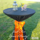 LOVWY Cocktail Table Cover Copy of LOVWY 2 FT / 2.5 FT Black Cocktail Tablecloth + Lime Sash