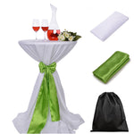 LOVWY Cocktail Table Cover Copy of LOVWY 2 FT / 2.5 FT White Cocktail Tablecloth + Eggplant Sash