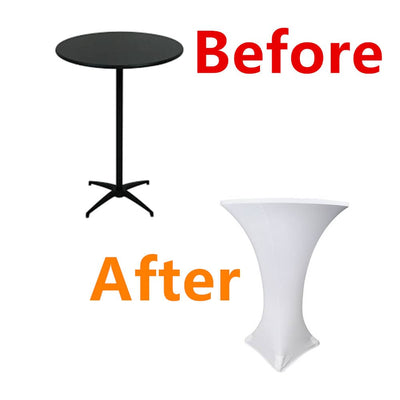 LOVWY Cocktail Table Cover Purple 30" x 43 " Spandex Cocktail Fitted Table Cover