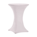 LOVWY Cocktail Table Cover White 30" x 43 " Spandex Cocktail Fitted Table Cover