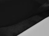 12 x 108-inch black satin table runner overlock effect