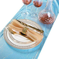 LOVWY 12"x108" Baby Blue Laser Table Runner