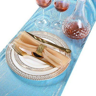 LOVWY 12"x108" Baby Blue Laser Table Runner