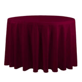 LOVWY 120 Inch Burgundy Round Polyester Tablecloth for Wedding Party Banquet Decors