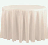 LOVWY 120 Inch Champagne Round Polyester Tablecloth