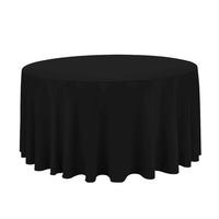 LOVWY 120" Polyester Black Round Tablecloth