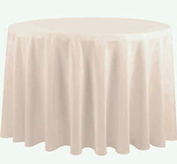 LOVWY 125 Inch Champagne Round Polyester Tablecloth