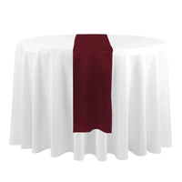 LOVWY 5 PCS 12" x 70" Burgundy Satin Table Runners