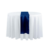 LOVWY 5 PCS 12" x 70" Navy Blue Satin Table Runners