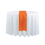 LOVWY 5 PCS 12" x 70" Orange Satin Table Runners