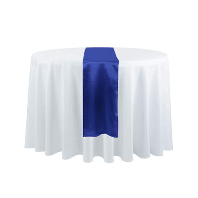 LOVWY 5 PCS 12" x 70" Royal Blue Satin Table Runner