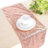 LOVWY Rose Gold 12 x 108 inch Sequin Table Runner