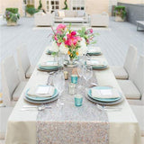 LOVWY Silver 12 x 108 inch Sequin Table Runner