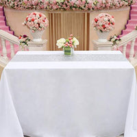 LOVWY Silver 12 x 108 inch Sequin Table Runner