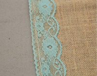 LOVWY Tiffany Lace 12 x 108 Inch Burlap Table Runner