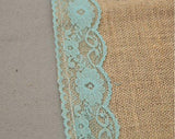 LOVWY Tiffany Lace 12 x 108 Inch Burlap Table Runner