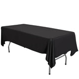 LOVWY Polyester Tablecloth 58" x 102" Black Satin Tablecloth