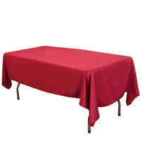 LOVWY Polyester Tablecloth 58" x 102" Burgundy Satin Tablecloth