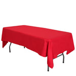 LOVWY Polyester Tablecloth 58" x 102" Red Satin Tablecloth