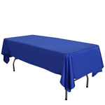LOVWY Polyester Tablecloth 58" x 102" Royal Blue Satin Tablecloth