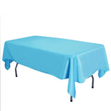 LOVWY Polyester Tablecloth 58" x 126" Baby Blue Satin Tablecloth