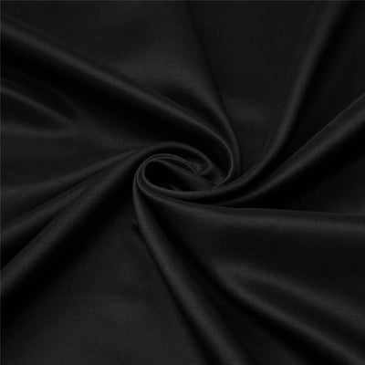 LOVWY Polyester Tablecloth 58" x 126" Black Satin Tablecloth