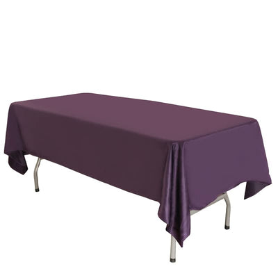 LOVWY Polyester Tablecloth 58" x 126" Eggplant Satin Tablecloth