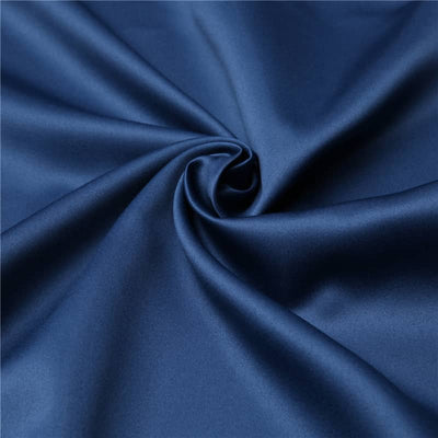 LOVWY Polyester Tablecloth 58" x 126" Navy Blue Satin Tablecloth