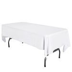 LOVWY Polyester Tablecloth 58" x 126" White Satin Tablecloth