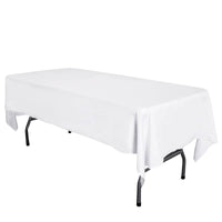 LOVWY Polyester Tablecloth 58" x 126" White Satin Tablecloth