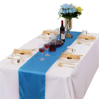 LOVWY Table Runner 12" * 108" Baby Blue Satin Table Runner