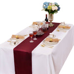 LOVWY Table Runner 12" * 108" Burgundy Satin Table Runner