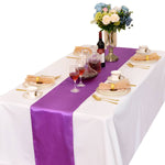 LOVWY Table Runner 12" * 108" Navy Blue Satin Table Runner