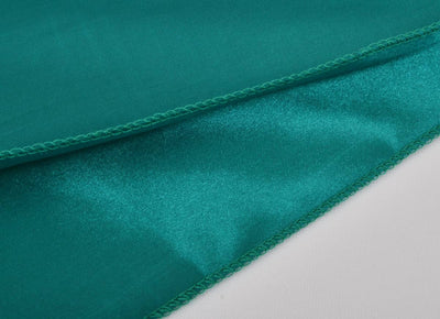 12 x 108-inch malachite green satin table runner overlock effect