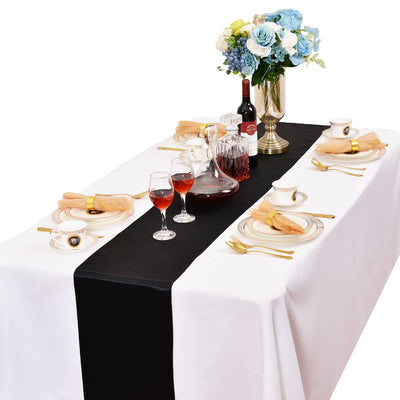 LOVWY Table Runner LOVWY 12" * 108" Black Satin Table Runner