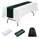 LOVWY tablecloth + runner Blackish Green 60" x 102" White Polyester Tablecloth + Table Runner