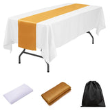 LOVWY tablecloth + runner Golden 60" x 102" White Polyester Tablecloth + Table Runner