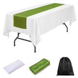 LOVWY tablecloth + runner Lime 60" x 126" Polyester White Tablecloth + Satin Table Runner