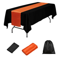 LOVWY tablecloth + runner LOVWY 60 x 102 Black Polyester Tablecloth + Black Table Runner