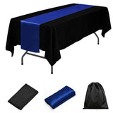 LOVWY tablecloth + runner Royal Blue LOVWY 60 x 102 Black Polyester Tablecloth + Black Table Runner