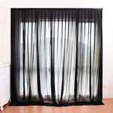 LOVWY Wedding Background Black 10ft x 10ft ICE Silk Voile Wedding Background