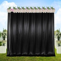 LOVWY Wedding Background Black 10ft x 10ft ICE Silk Voile Wedding Background