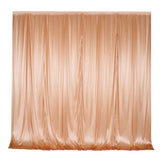 LOVWY Wedding Background Champagne 10ft x 10ft ICE SILK Sheer Voile Drape Panels with Rod Pockets