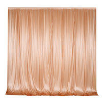 LOVWY Wedding Background Champagne 10ft x 10ft ICE SILK Sheer Voile Drape Panels with Rod Pockets